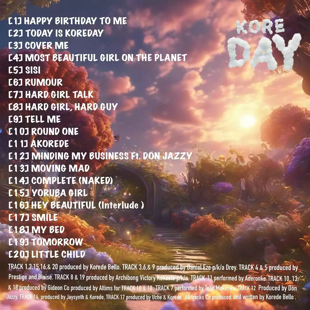 Korede Bello Drops "Koreday" Massive 26-Track Album